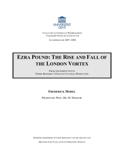 Ezra Pound: The Rise and Fall of the London Vortex