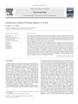 Luminescence dating of hillslope deposits&mdash;A review