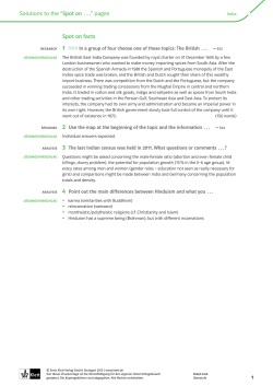 Solutions to the &ldquo;Spot on &hellip;&rdquo; pages Spot on facts