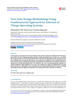 Test Suite Design Methodology Using Combinatorial Approach for