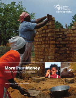 More than Money: Impact Investing for Development