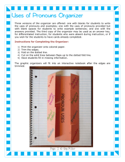Uses of Pronouns Organizer