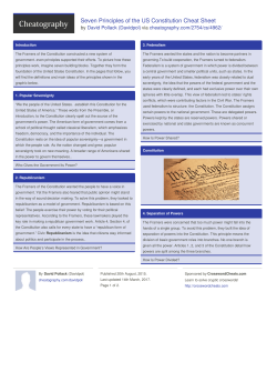 Seven Principles of the US Constitution Cheat Sheet by Davidpol