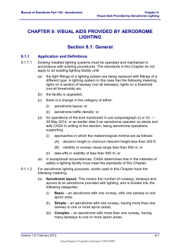 CHAPTER 9: VISUAL AIDS PROVIDED BY AERODROME