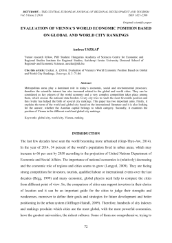 evaluation of vienna`s world economic position based on global and