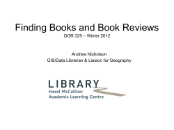 Finding Books and Book Reviews