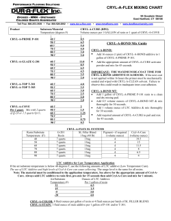 Cryl-A-Flex Mixing Chart - Dur-A-Flex