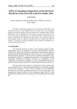 Effect of Annealing Temperature on the Electrical Resistivity of Sn
