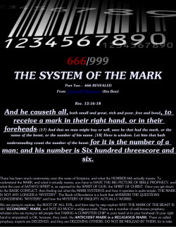 666/999 THE SYSTEM OF THE MARK