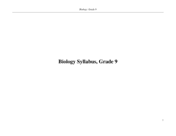 Biology Syllabus, Grade 9