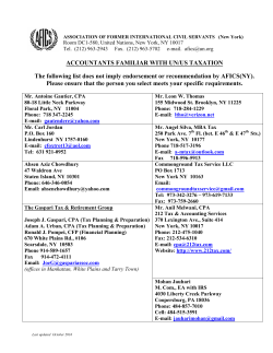 ACCOUNTANTS FAMILIAR WITH UN/US TAXATION The following