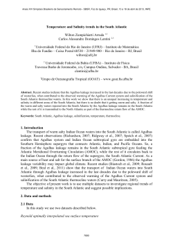 Temperature and Salinity trends in the South Atlantic - DSR