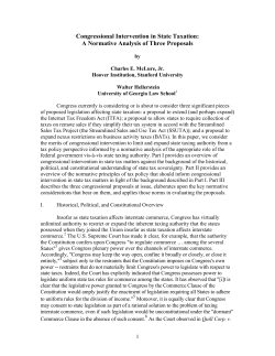 Congressional Intervention in State Taxation: A Normative Analysis