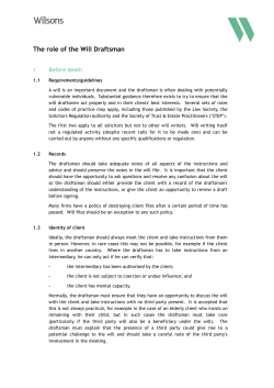 The role of the Will Draftsman