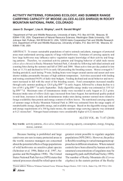 activity patterns, foraging ecology, and summer range carrying