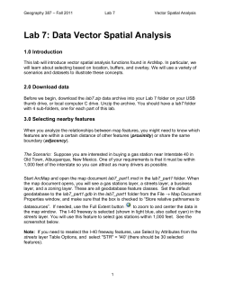 Lab 7: Data Vector Spatial Analysis
