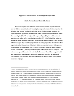 Aggressive Enforcement of the Single Subject Rule