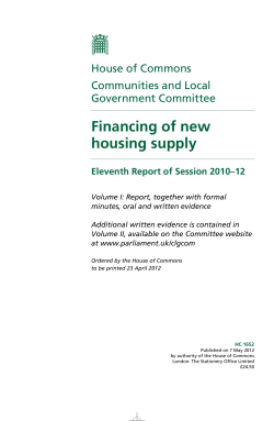 Financing of new housing supply