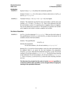 L005: Rosen, 1.5 Nested Quantifiers