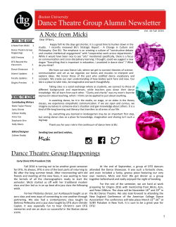 Dance Theatre Group Alumni Newsletter