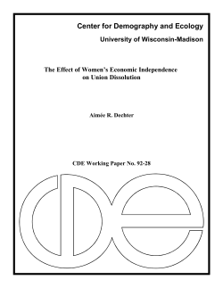 The Effect of Women`s Economic Independence on Union Dissolution