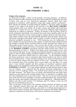 TOPIC 12. THE PERIODIC TABLE.