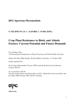 (EDS.) Crop Plant Resistance to Biotic and Abiotic Factors: Current