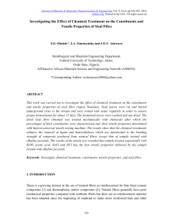 Investigating the Effect of Chemical Treatment on the Constituents