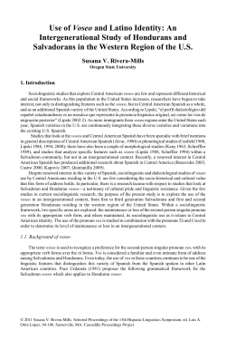 Use of Voseo and Latino Identity