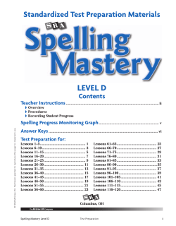 Standardized Test Preperation Level D - McGraw