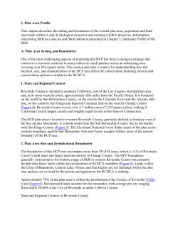 Plan Area Profile - Western Riverside Council of Governments