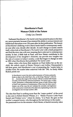 Hawthorne`s Pearl: Woman-Child of the Future Cindy Lou Daniels