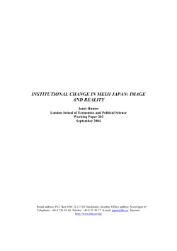 Institutional Change in Meiji Japan: Image and Reality - S