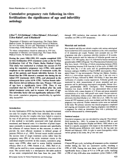 Cumulative pregnancy rate following in-vitro