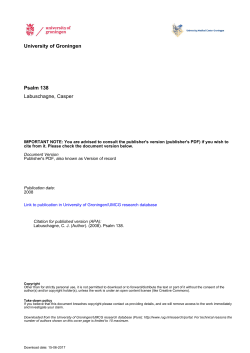 Psalm 138&mdash; Logotechnical Analysis