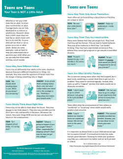 Teens are Teens Teens are Teens - Florida Department of Juvenile