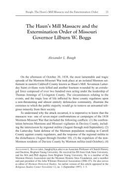 The Haun`s Mill Massacre and the Extermination Order of Missouri