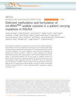 Deficient methylation and formylation of mt-tRNAMet