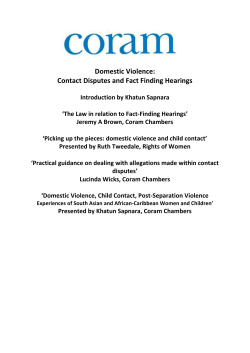 Domestic Violence: Contact Disputes and Fact Finding Hearings