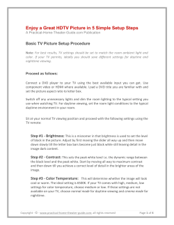 Enjoy a Great HDTV Picture in 5 Simple Setup Steps
