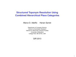 Structured Toponym Resolution Using Combined