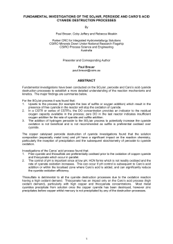 fundamental investigations of the so2/air, peroxide and caro`s acid