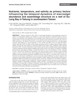 Nutrients, temperature, and salinity as primary factors influencing the