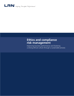 Ethics and compliance risk management