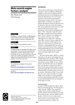 Meta-search-engine feature analysis