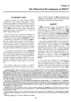The Historical Development of HDTV