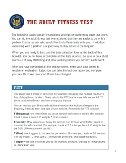 The AdulT FiTness TesT