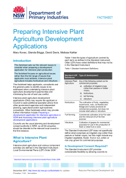 Preparing Intensive Plant Agriculture Development Applications