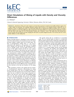 Direct Simulations of Mixing of Liquids with Density and Viscosity
