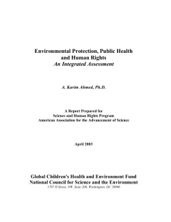 Environmental Protection, Public Health and Human Rights